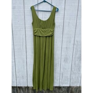 AGB Long Maxi Solid Green Dress Sleeveless Sundress Large L‎
